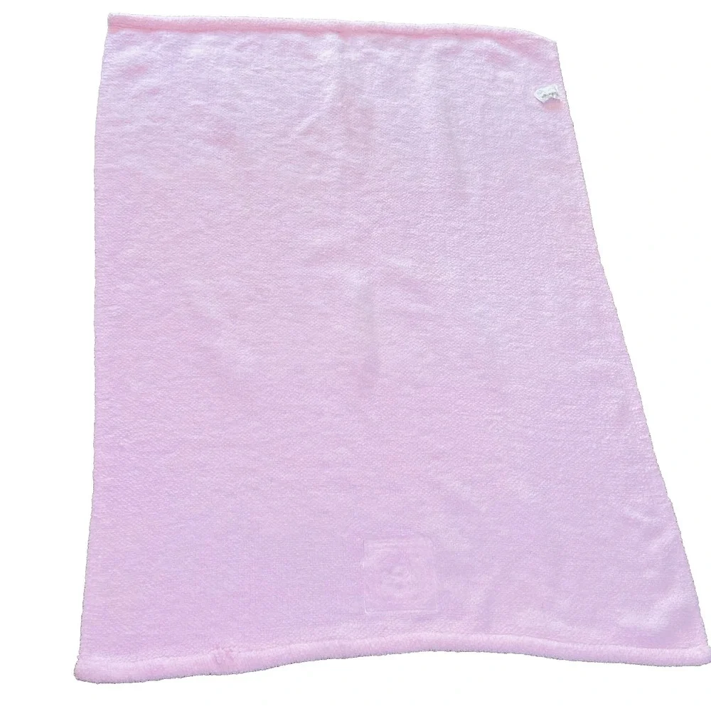 Tiddliwinks Light Pink Chenille Teddy Bear Fairy Satin Patch Baby‎ Blanket 30x40